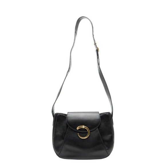 Cartier Handbags - Cartier Panthere Crossbody Bag Black Leather